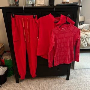 FIGS Pop Red Scrub Set